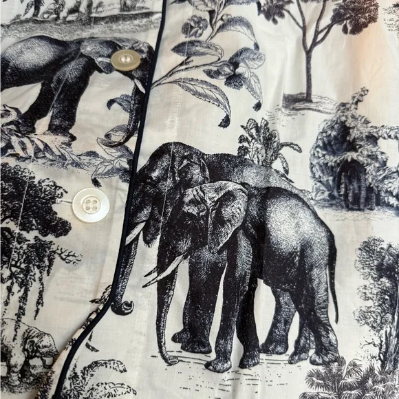 The Cat’s Pajamas Safari Toile Luxe Pima Cotton in Blue Large (current style) - Picture 10 of 16